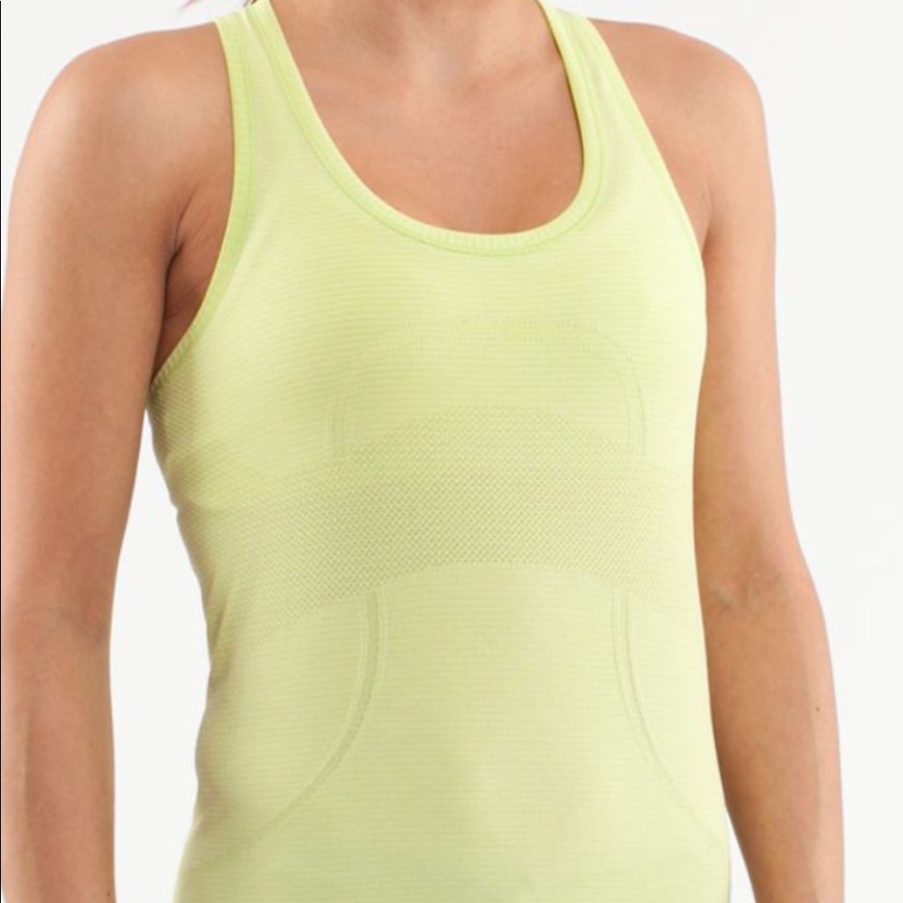 Yellow Lululemon swiftly tech tank